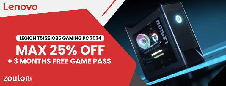 Lenovo Legion T5i 26iob6 Gaming Pc Deals | June 2024 | Maximum 25% Off + 3 Months Free Game Pass