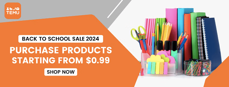 TEMU Back to School Sale 2023 | Products Starting from $0.99