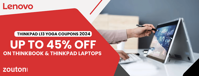 Lenovo ThinkPad L13 Yoga Coupons | June 2024 | Up To 45% Off  On Thinkbook & Thinkpad Laptops