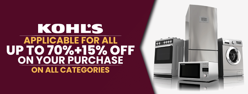 Kohl’s Sale : Up to 70+15% Off
