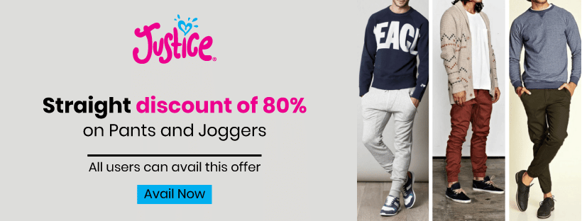 Straight discount of 80% on Pants and Joggers
