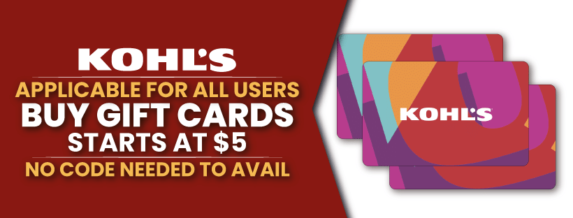 Kohls Discount Gift Card: Starts At $5