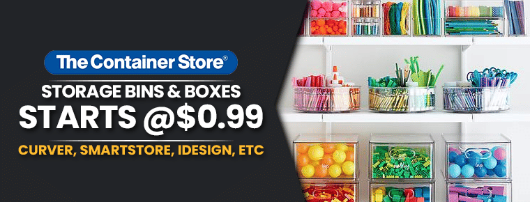 STORAGE BINS & BOXES: STARTS @$0.99