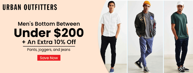 Men's Bottom Between Under $200 + An Extra 10% Off