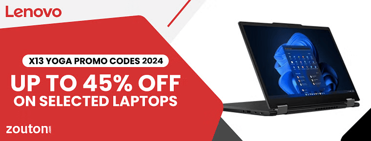 Lenovo X13 Yoga Promo Codes | May 2024 | Get Up To 45% Off On Selected Laptops