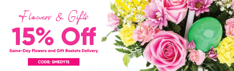Flat 15% Discount On All Flowers & Gifts