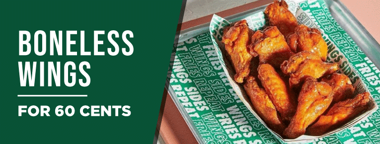 Wingstop Boneless Wings: For 60 Cents