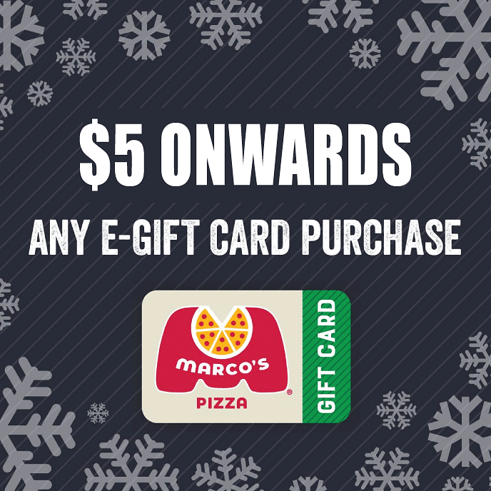 Marco’s Pizza Gift Cards: $5 Onward