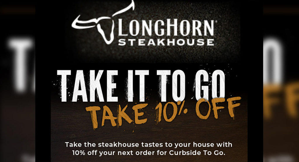 LongHorn Steakhouse Online Coupons Avail Flat 10 Discount on All Orders
