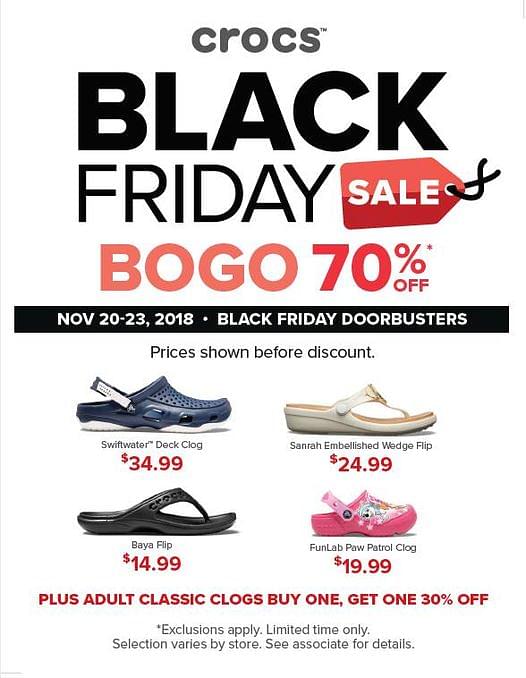 Crocs Black Friday 2020 Sale 60 Off Doorbuster Deals On Shoes Zouton