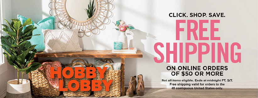 Hobby Lobby Free Shipping Code Shop Online to Get Free