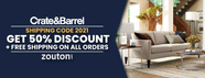Crate And Barrel Shipping Code January 2022 Get 50 Discount Free 