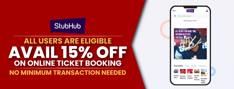 Stubhub Online Ticket Booking : Get 15% Off