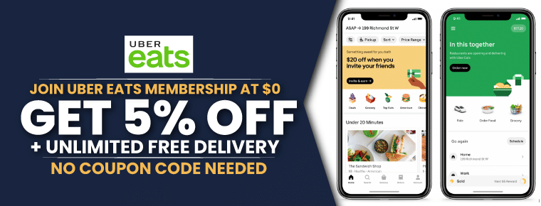 unlimited free delivery & $5 discount. 
