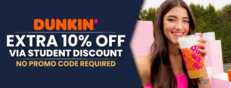 Dunkin student discount | extra 10% off