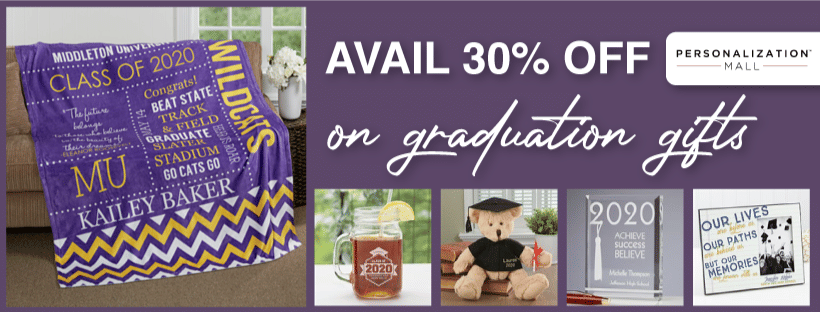 Get up to 30% off on customized graduation gifts