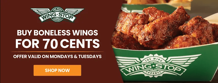 Wingstop Weekly Deals : Buy Boneless Wings For 60 Cents