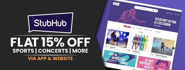 StubHub Coupon 15% Off  August 2022  Save 15% On All Ticket Bookings