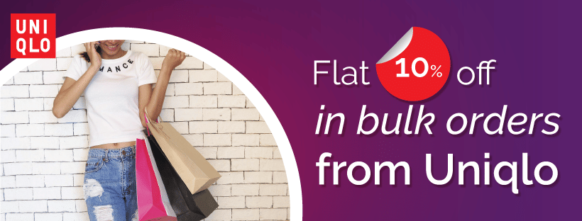 Flat 10% off in bulk orders from Uniqlo