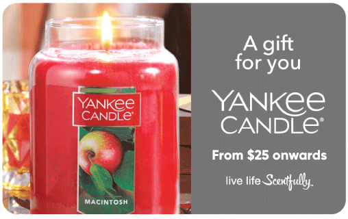 Yankee Candle Gift Cards $25 onwards
