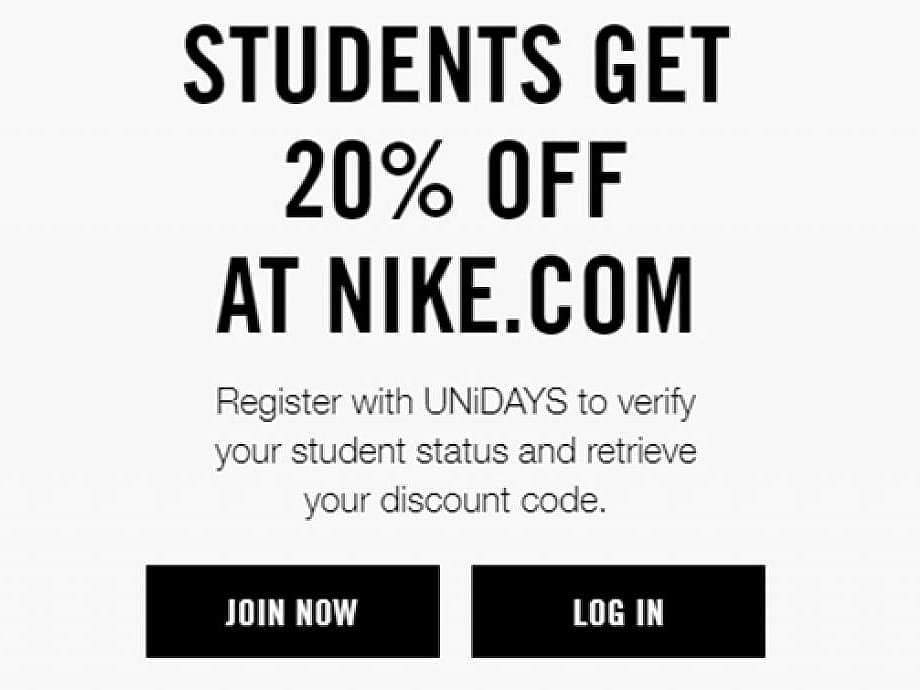 nike discount student