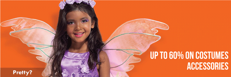 UP TO 60% OFF ON COSTUMES AND ACCESSORIES 