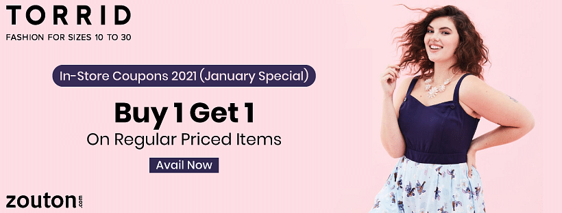 Torrid In Store Coupons 2022 (January Special): Buy 1 Get 1 On Regular
