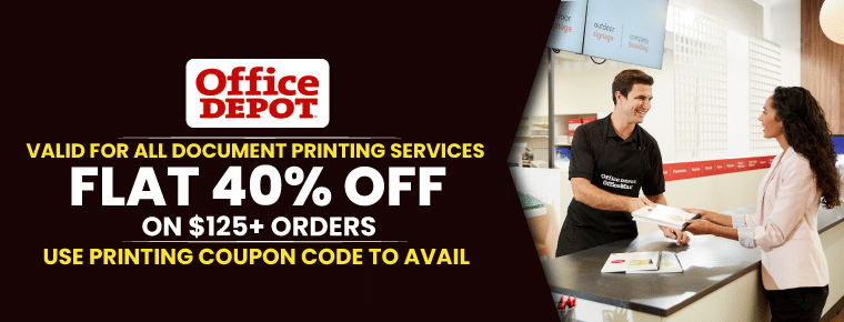 Flat 40% Off $125+ Orders For Document Printing