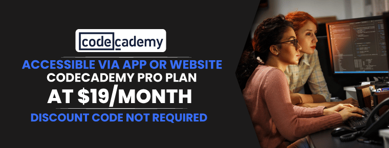 Codecademy Pro Plan | At $19/Month