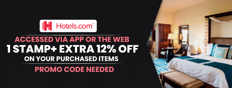 Earn 1 Stamp+ Extra 12% Off| Hotels.com Code