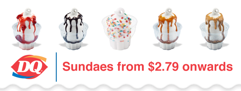Dairy Queen Sundaes From $2.79 Onwards