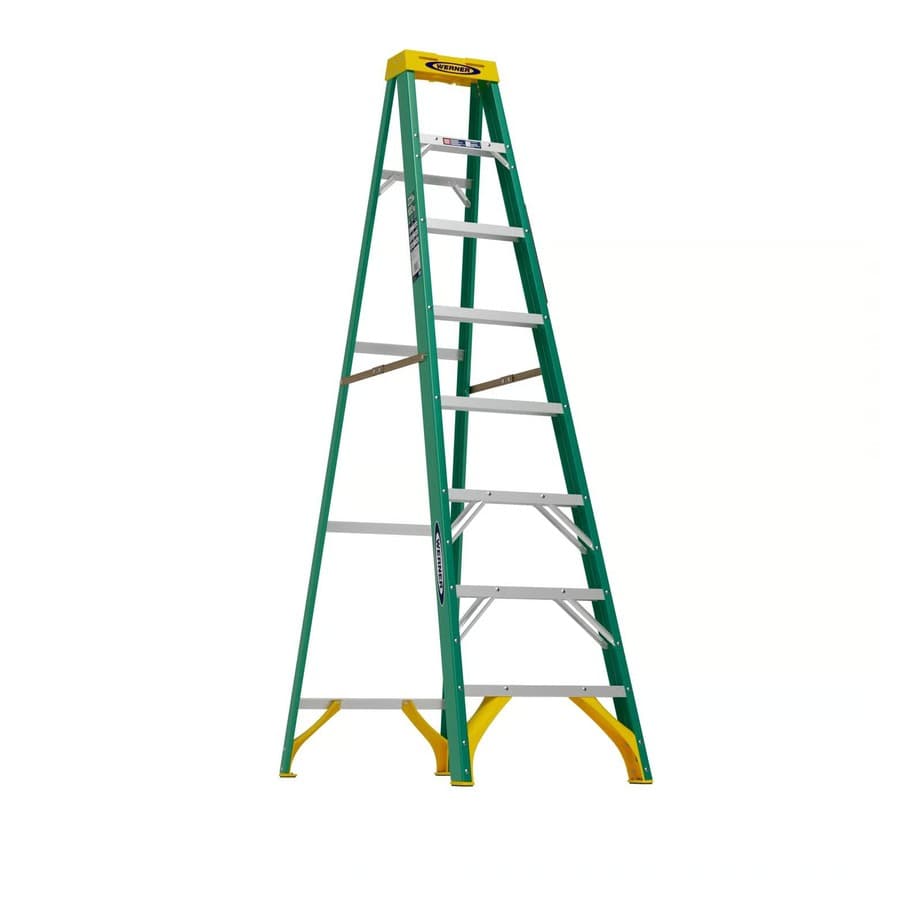 Werner 8 ft. H Fiberglass Step Ladder Type II 225 lb. cap. Ace Hardware sale