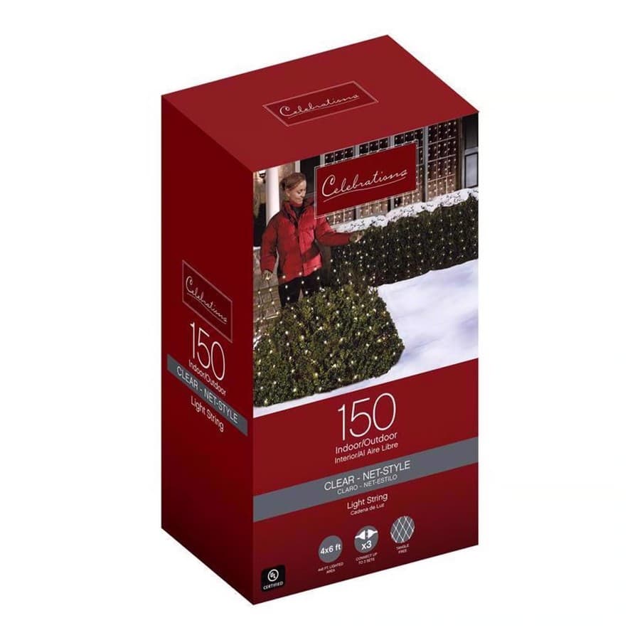 Celebrations Incandescent Mini Clear 150 ct Net Christmas Lights 6 ft. Ace Hardware sale