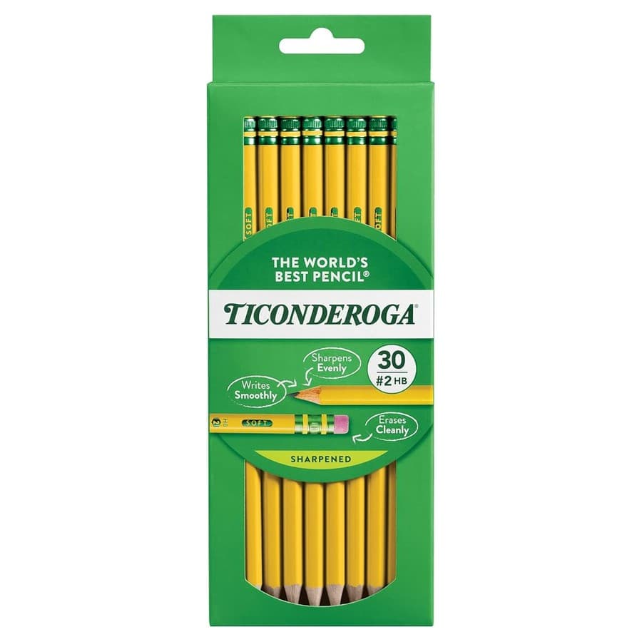 Ticonderoga Wood-Cased Pencils, Pre-Sharpened, #2 HB Soft, Yellow, 30 Count Amazon sale