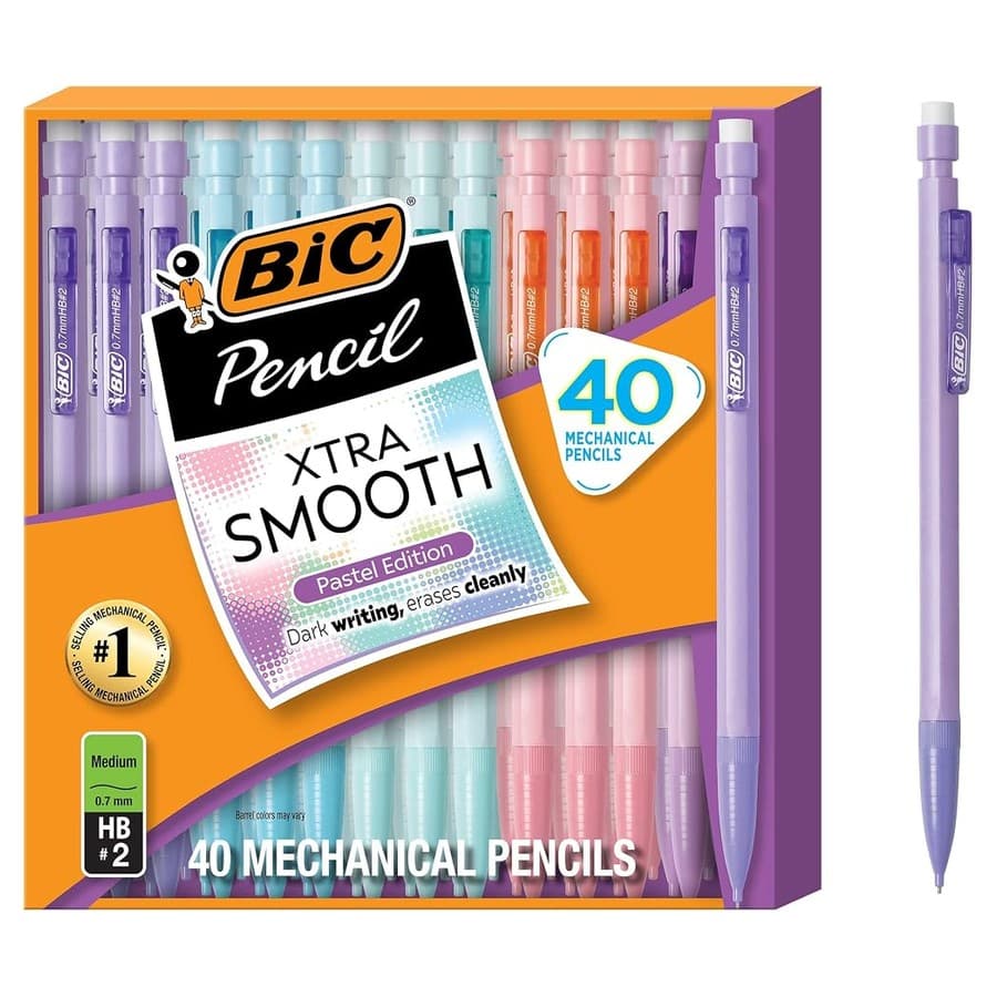 BIC Xtra-Smooth Mechanical Pencils, 0.7 mm Medium Point, 40-Count | No. 2 Lead Resists Smudging and Erases Cleanly, Smooth... Amazon sale