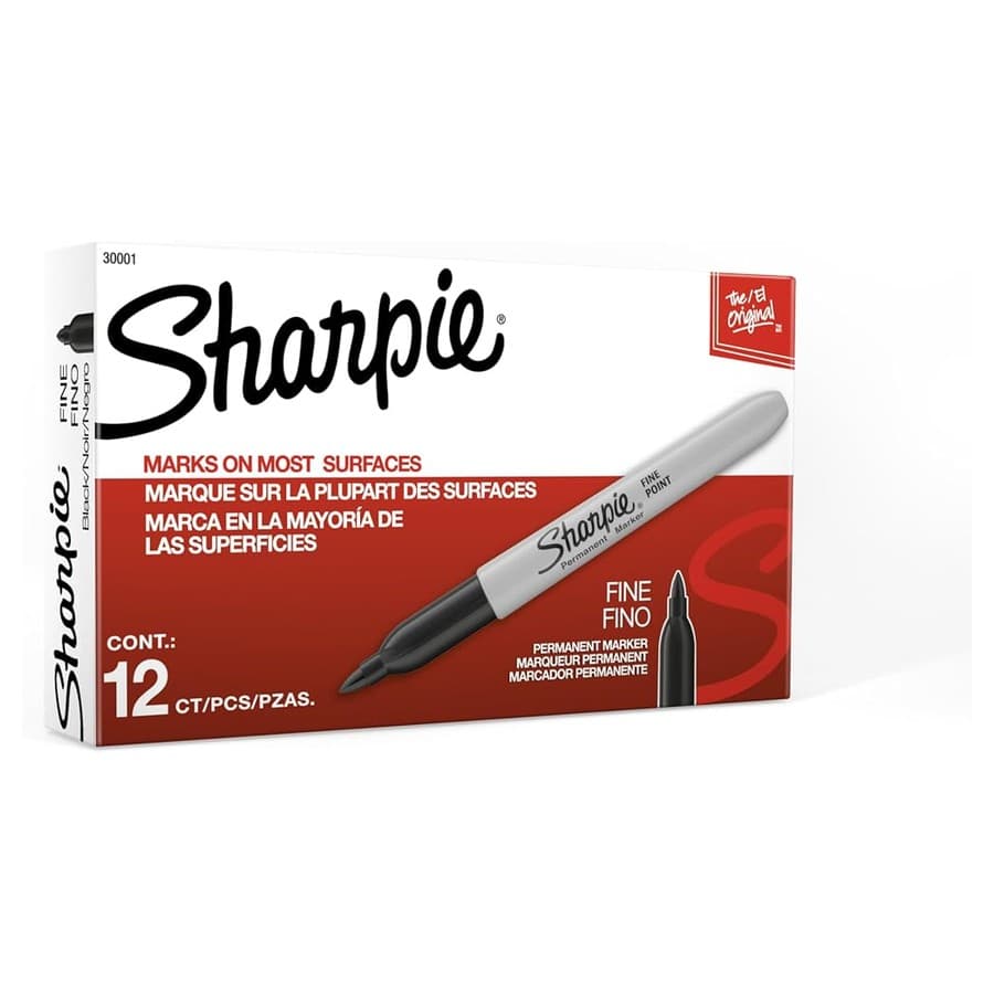 Sharpie Permanent Markers, Fine Tip, Black, 12 Count - Quick Drying, Fade Resistant, For Wood, Plastic, Paper, Metal, And ... Amazon sale