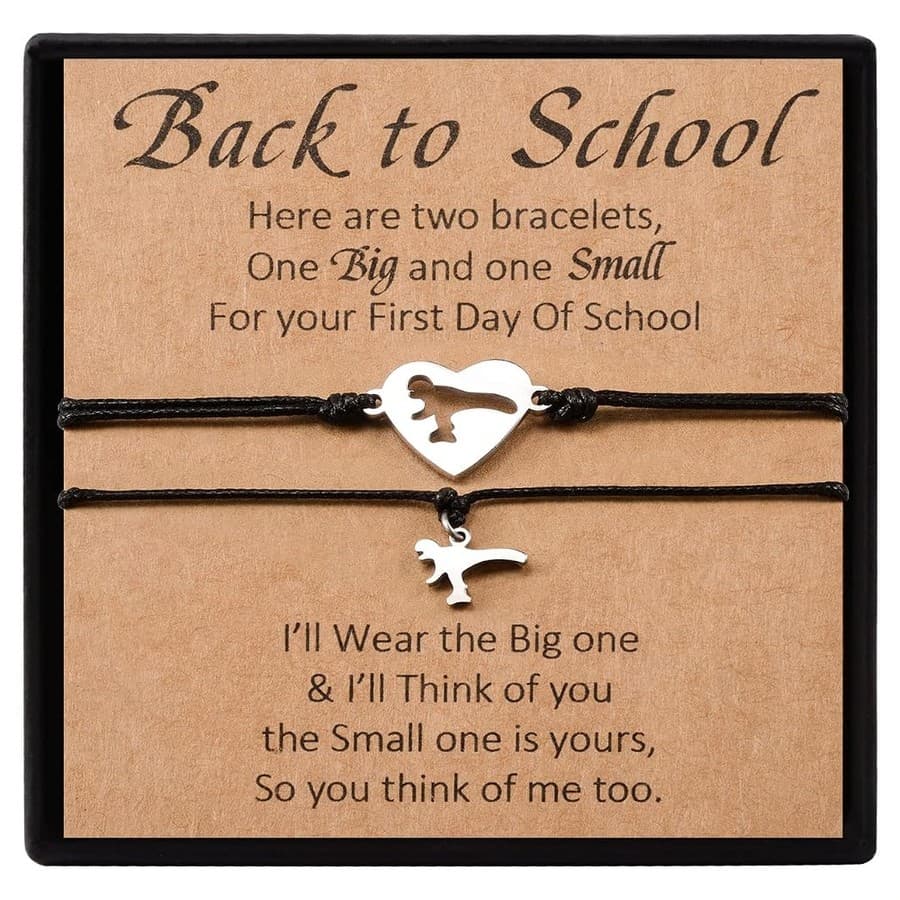 YELUWA 2 Pcs Mother Daughter/Son Bracelets, Back to School Gift | First Day of School Gifts, Mothers Day Gifts, Lovely Cha... Amazon sale