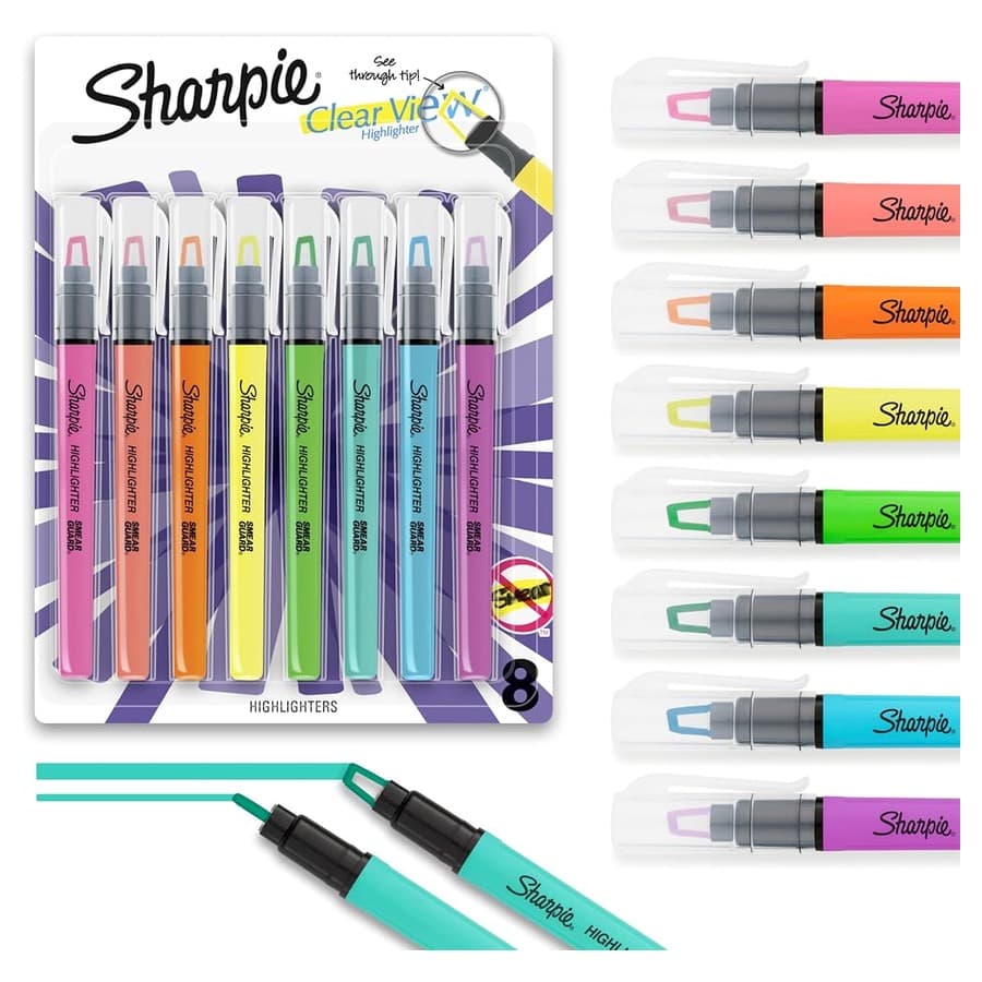 Sharpie Clear View Highlighter Sticks, Chisel Tip Highlighter Market Set, Essential School & Teacher Supplies, Smear Resis... Amazon sale