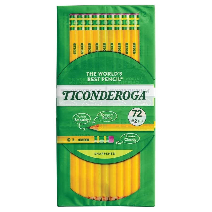 Ticonderoga Wood-Cased Pencils, Pre-Sharpened, 2 HB Soft, Yellow, 72 Count Amazon sale