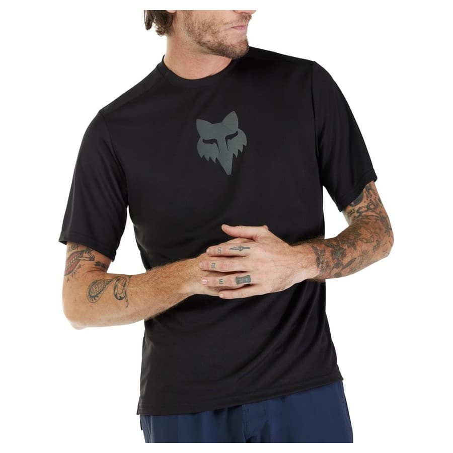 Fox Ranger Fox Head Mens Cycling Jersey Black Short Sleeve Top eBay sale