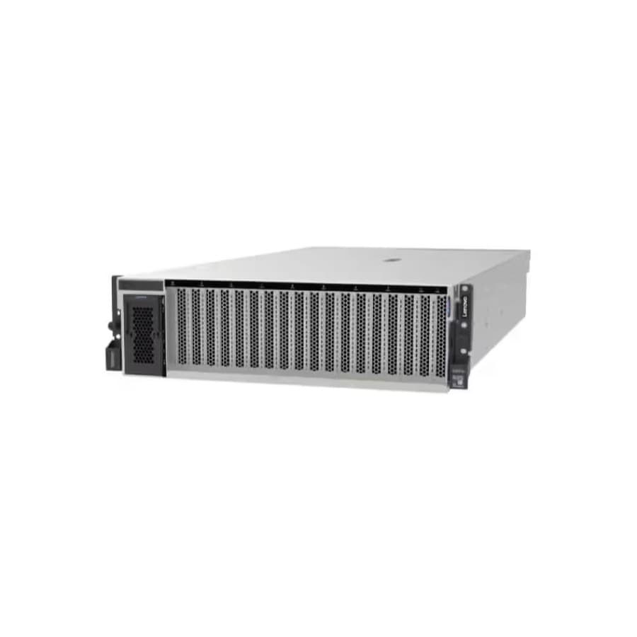 Lenovo enterprise server with hexagonal drive bays and blue LED. Lenovo sale