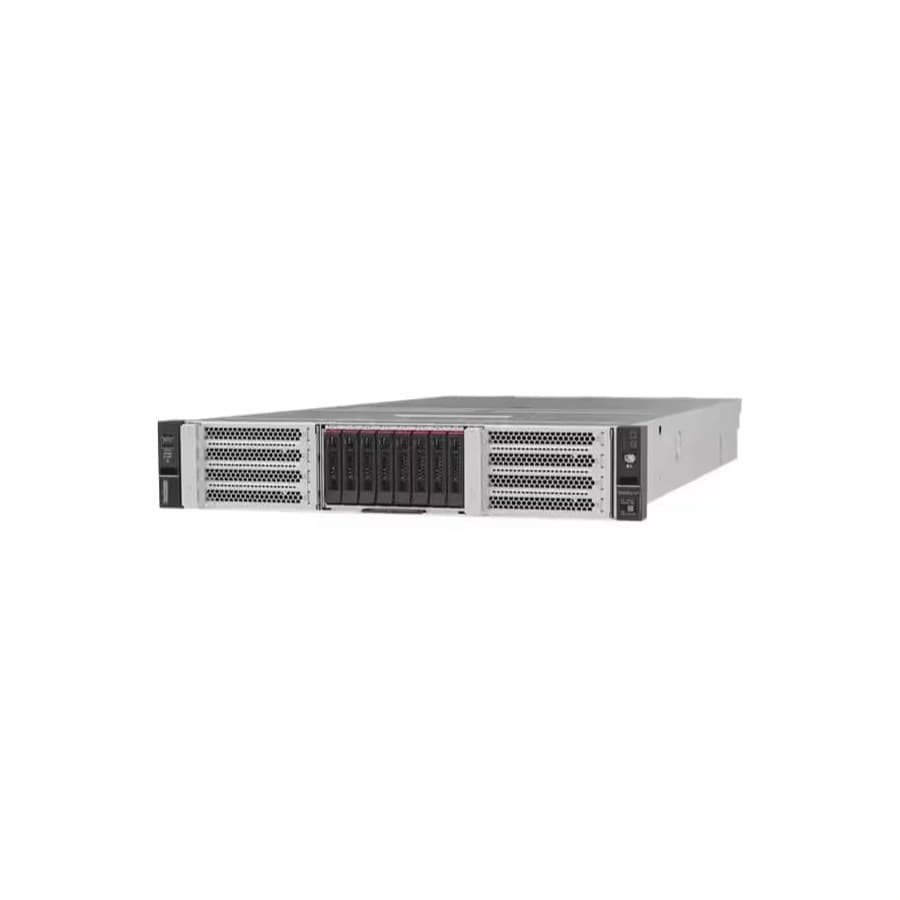 Lenovo 2U rack server with honeycomb mesh and red drive latches. Lenovo sale