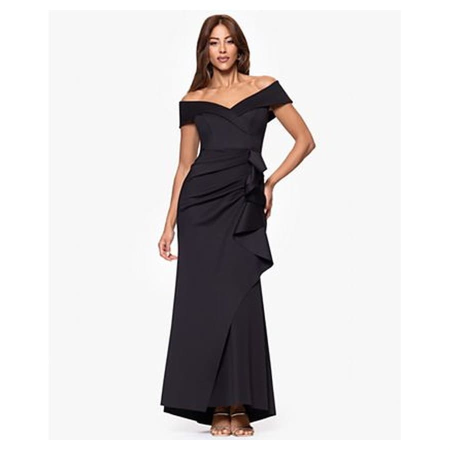 Women's Scuba Off-The-Shoulder Gown Macy's sale