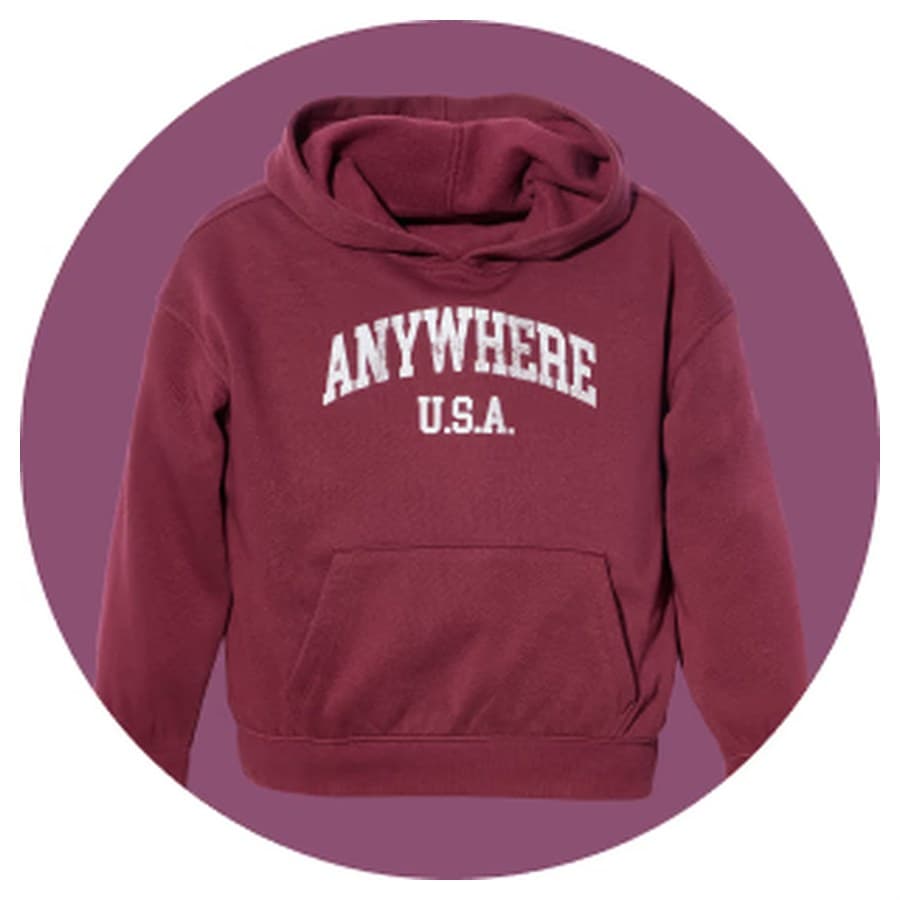 Red graphic hooded sweatshirt Old Navy sale