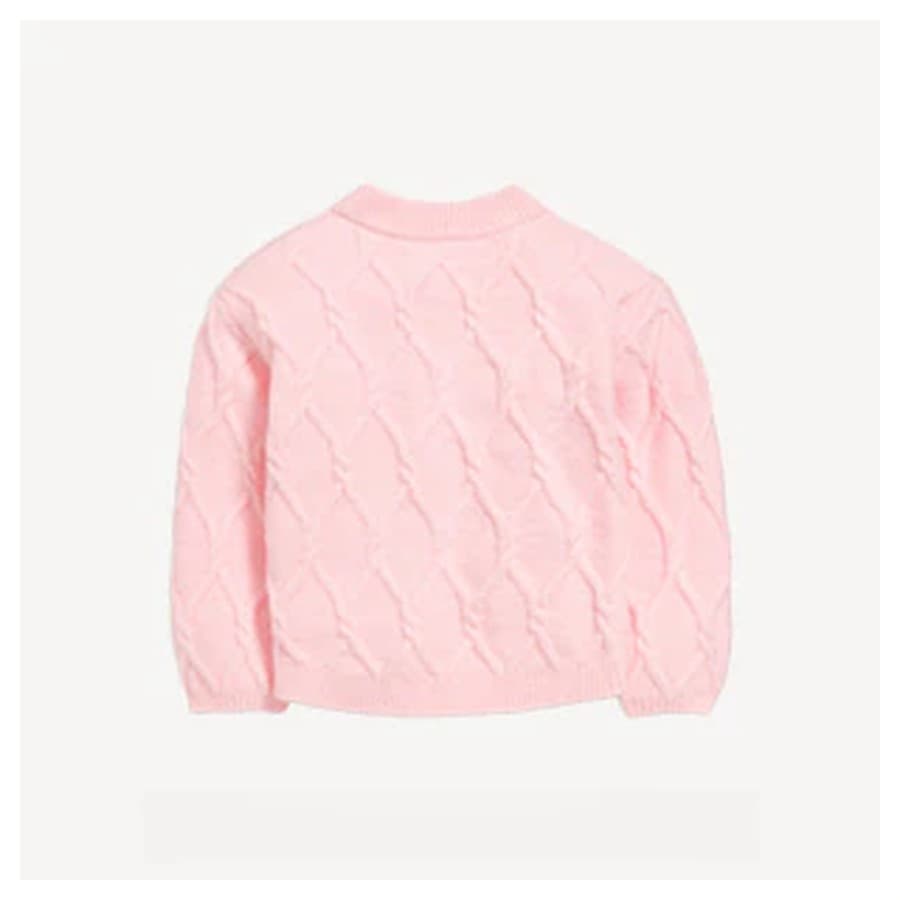 Image of toddler girls pink sweater. Old Navy sale
