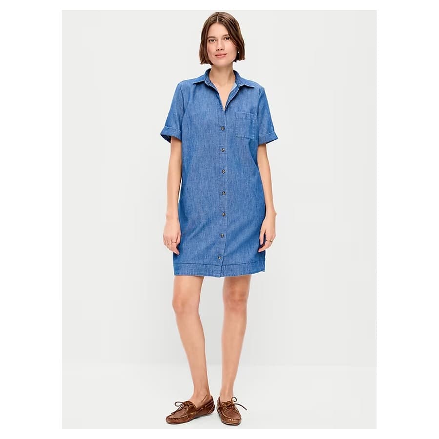 Button-Down Mini Shirt Dress Old Navy sale