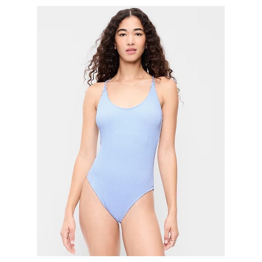 Ribbed Braided-Strap One-Piece Swimsuit Old Navy sale