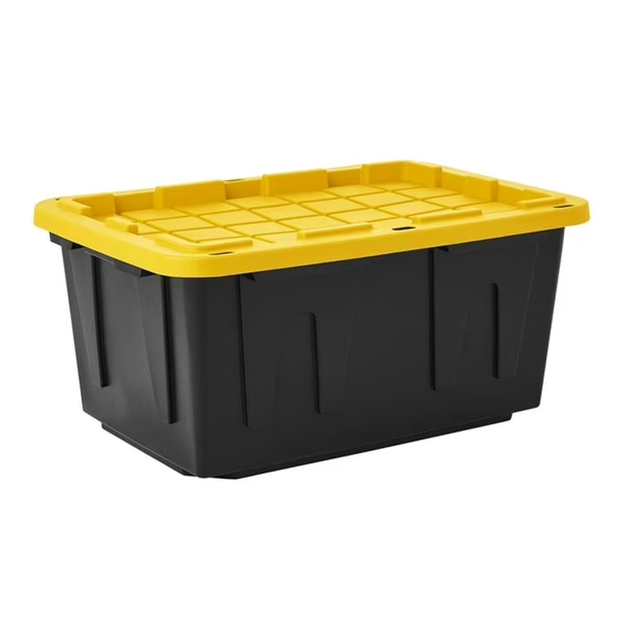Member's Mark 27 Gallon Heavy-Duty Black and Yellow Storage Tote, 20.6