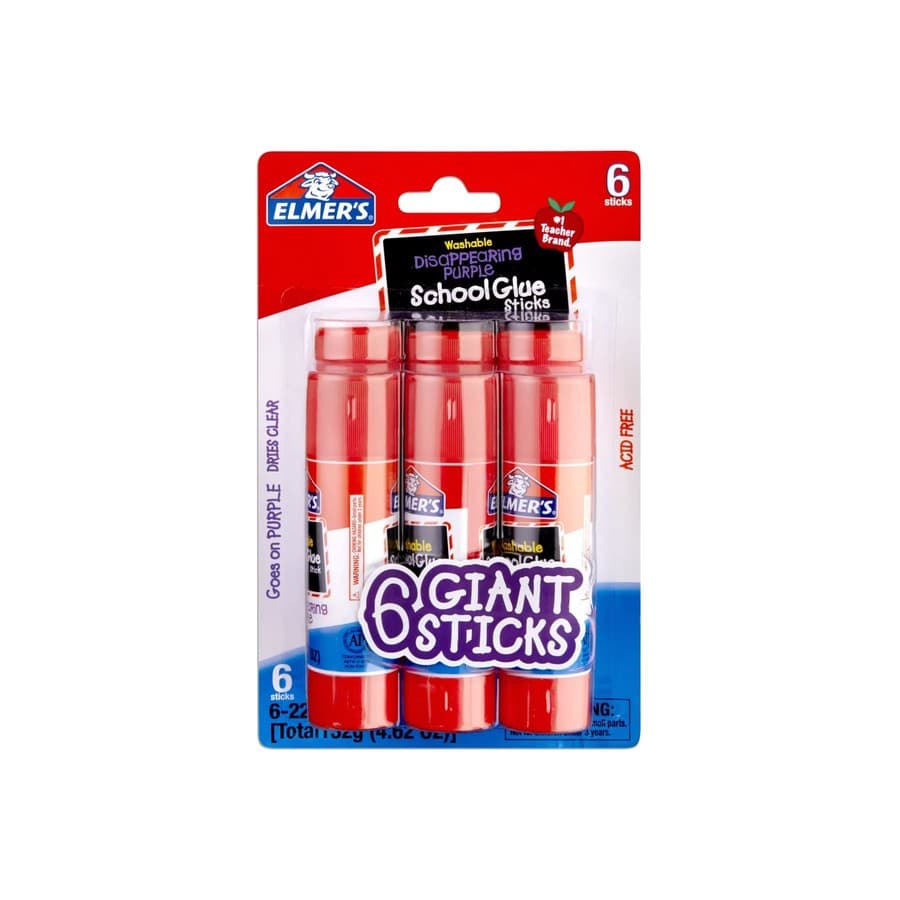 Elmer's 6pk Giant Washable School Glue Sticks - Disappearing Purple Target sale