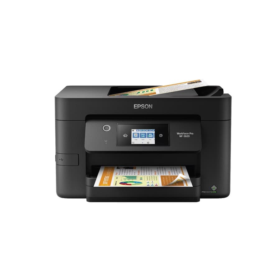 Epson WorkForce Pro WF-3820 Wireless All-in-One Printer - Black: USB, Wi-Fi, AirPrint Target sale
